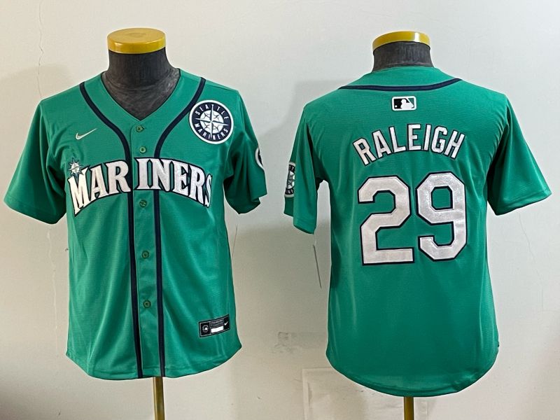 Youth Seattle Mariners #29 Raleigh Green Game 2026 Nike MLB Jersey style 09